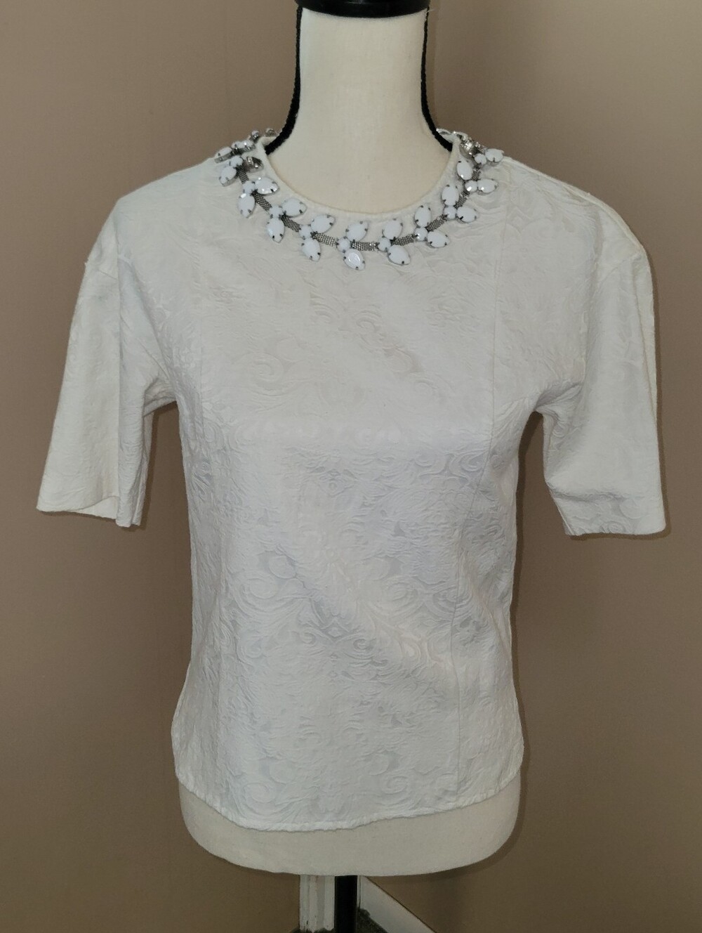 🛑Express White Embellished Short-Sleeve Top